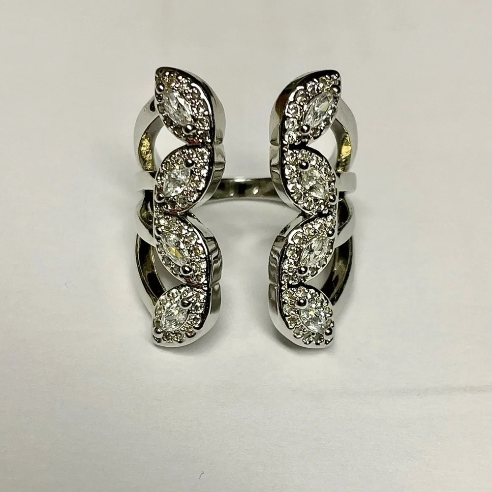 Silver butterfly cocktail ring